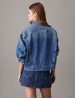 Calvin Klein Boxy Denim Jacket, Light Denim product photo View 02 S