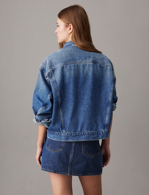 Calvin Klein Boxy Denim Jacket, Light Denim product photo View 02 L