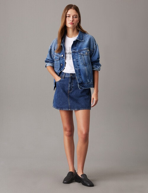 Calvin Klein Boxy Denim Jacket, Light Denim product photo View 04 L