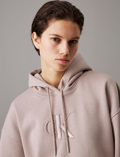 Calvin Klein Raised Embroidery CK Hoodie, Atmosphere product photo View 03 L