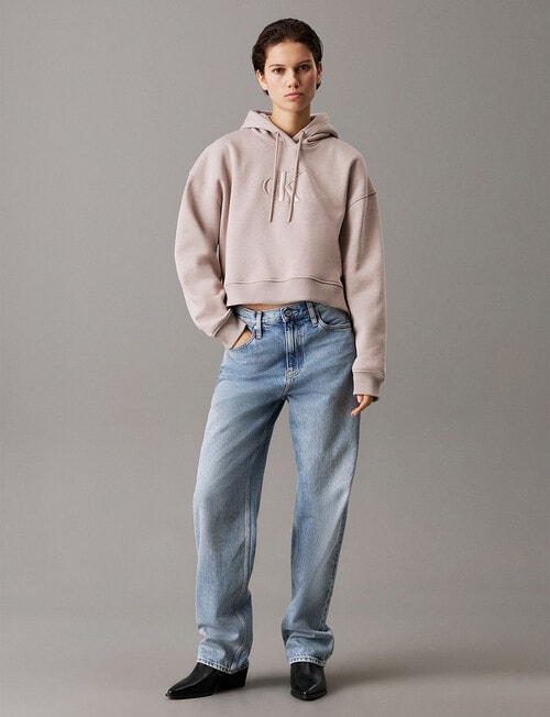 Calvin Klein Raised Embroidery CK Hoodie, Atmosphere product photo View 04 L