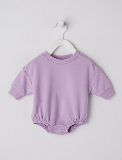 Teeny Weeny Long-Sleeve Terry Bodysuit, Lilac product photo View 03 L