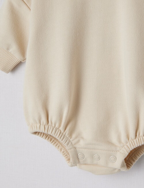 Teeny Weeny Long-Sleeve Terry Bodysuit, Chalk product photo View 02 L