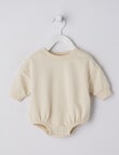 Teeny Weeny Long-Sleeve Terry Bodysuit, Chalk product photo View 03 S