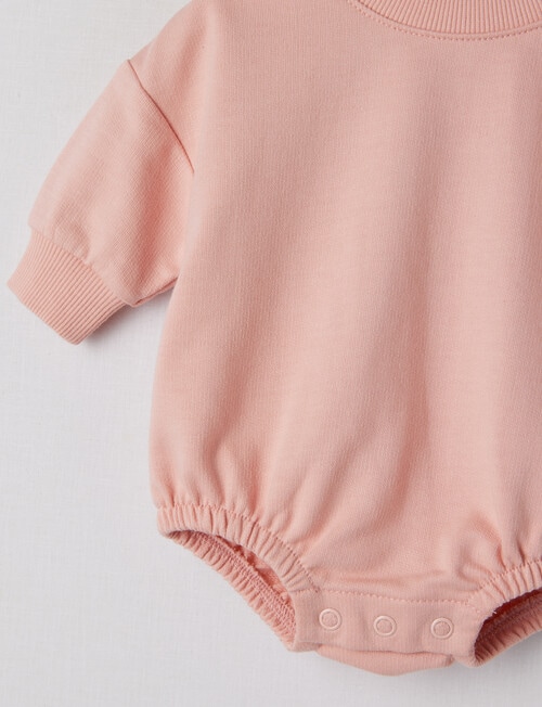 Teeny Weeny Long-Sleeve Terry Bodysuit, Dusty Pink product photo View 02 L