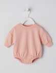 Teeny Weeny Long-Sleeve Terry Bodysuit, Dusty Pink product photo View 03 S