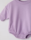 Teeny Weeny Long-Sleeve Terry Bodysuit, Lilac product photo View 02 S