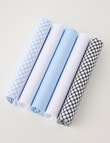 Laidlaw + Leeds Multi Check Hankies, 5-Pack, Blue product photo View 02 S