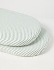 Little Bundle Bedside Sleeper Fitted Sheets, 2-Pack, Green Stripe product photo