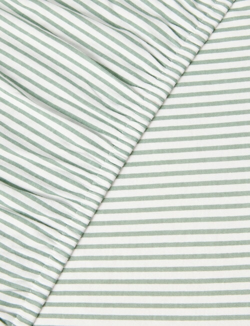 Little Bundle Bedside Sleeper Fitted Sheets, 2-Pack, Green Stripe product photo View 02 L