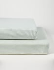 Little Bundle Cot Fitted Sheets, 2-Pack, Green Stripe product photo