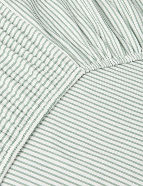 Little Bundle Cot Fitted Sheets, 2-Pack, Green Stripe product photo View 02 L