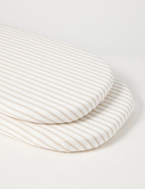 Little Bundle Bedside Sleeper Fitted Sheets, 2-Pack, Sandy Stripe product photo