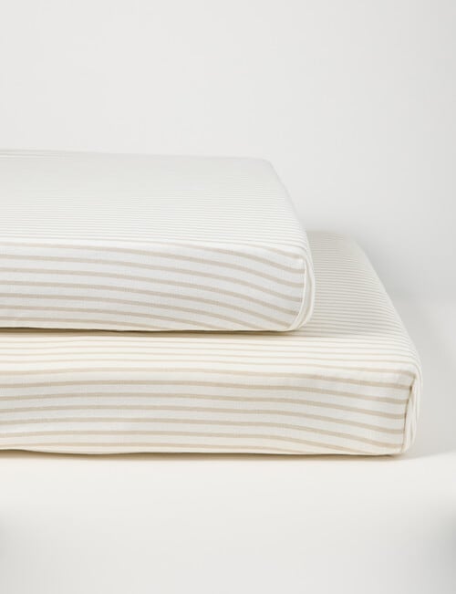 Little Bundle Cot Fitted Sheets, 2-Pack, Sandy Stripe product photo