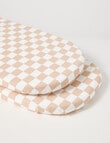 Little Bundle Bedside Sleeper Fitted Sheets, 2-Pack, Natural Check product photo