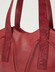 Whistle Accessories Embossed Strap Shopper Bag, Oxblood product photo View 05 S