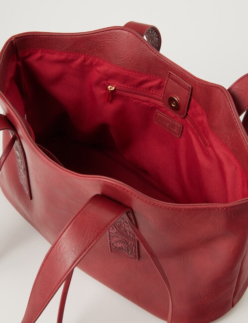 Whistle Accessories Embossed Strap Shopper Bag, Oxblood product photo View 06 L