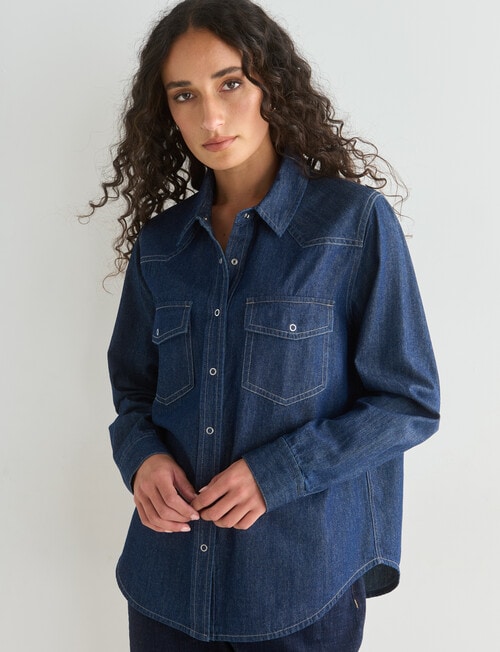 Denim Republic Western Shirt, Rinse product photo
