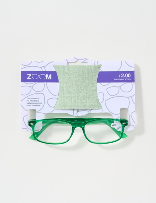 Zoom Readers Horn Rimmed Reading Glasses, Green product photo View 02 L
