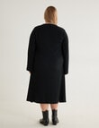 Studio Curve Textured Panelled Dress, Black product photo View 02 S