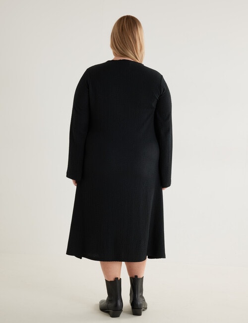 Studio Curve Textured Panelled Dress, Black product photo View 02 L