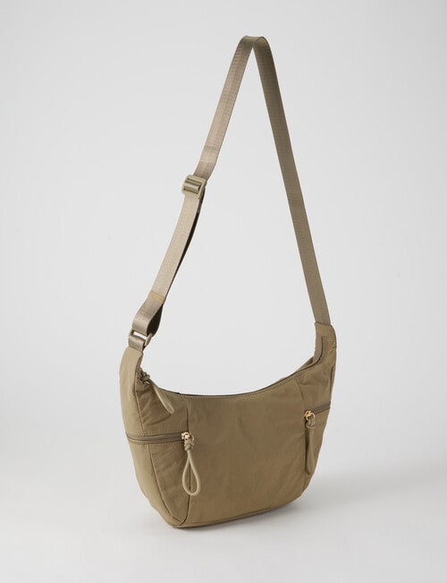 Zest Zips Moon Crossbody Bag, Khaki product photo