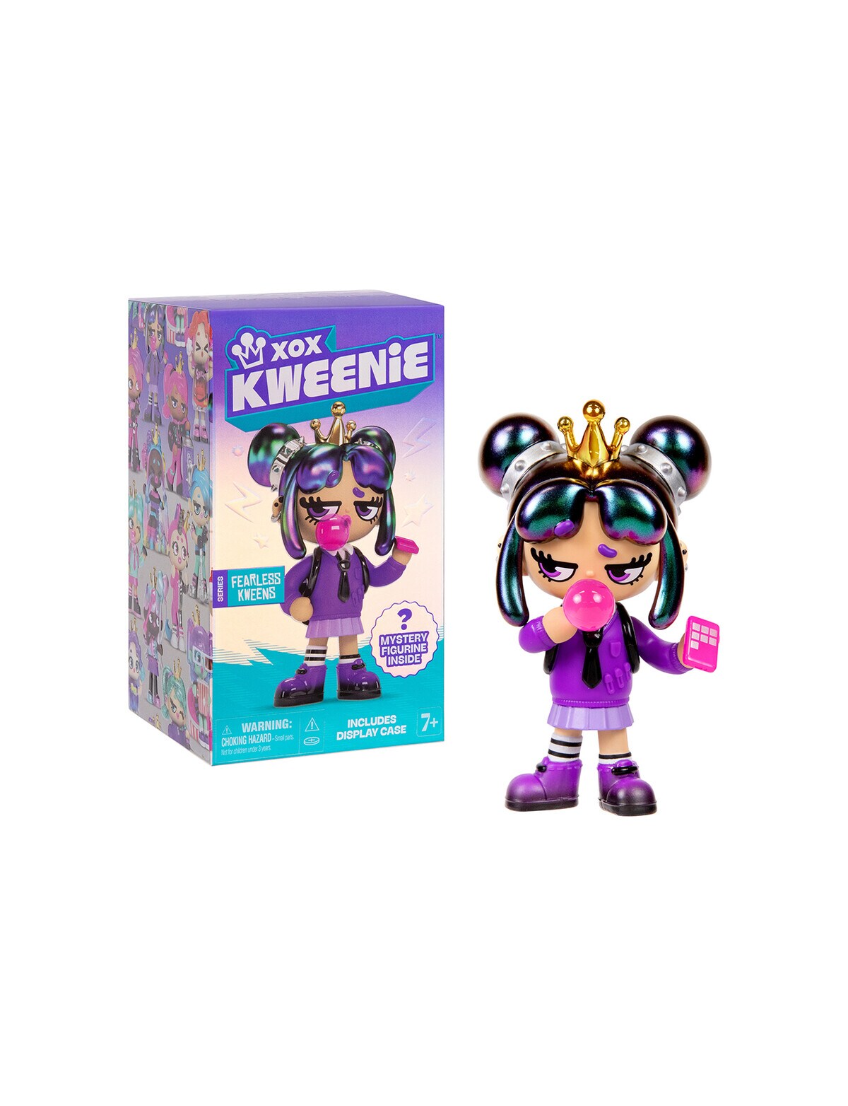 XOX Kweenie Fearless Kweens – Figurine Premium 10 Cm à Collectionner, Pack Mystère, 13 Modèles + Édition Limitée, Vitrine Incluse