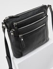 Boston + Bailey Leather Triple Zip Crossbody Bag, Black product photo View 03 S