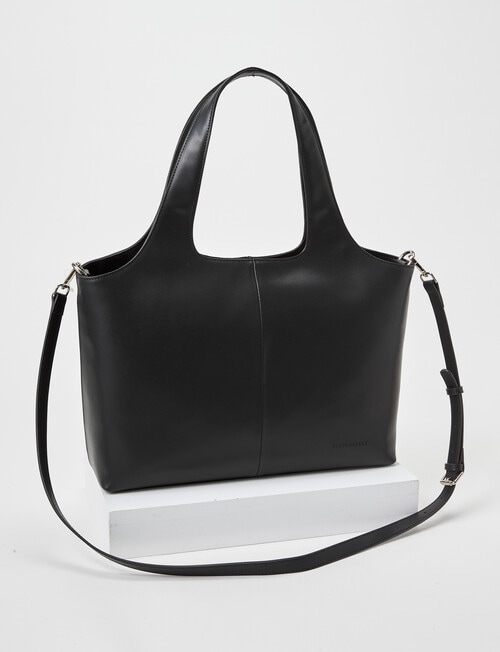 Boston + Bailey Leather O-Handle Tote Bag, Smooth Black product photo
