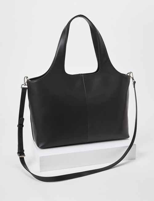 Boston + Bailey Leather O-Handle Tote Bag, Smooth Black product photo View 02 L