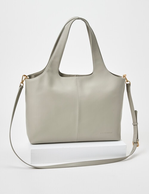 Boston + Bailey Leather O-Handle Tote Bag, Smooth Grey product photo
