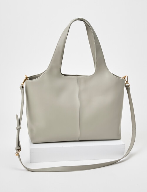 Boston + Bailey Leather O-Handle Tote Bag, Smooth Grey product photo View 02 L
