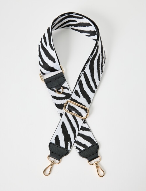 Whistle Accessories Zebra Mix It Up Bag Strap, Black & White product photo