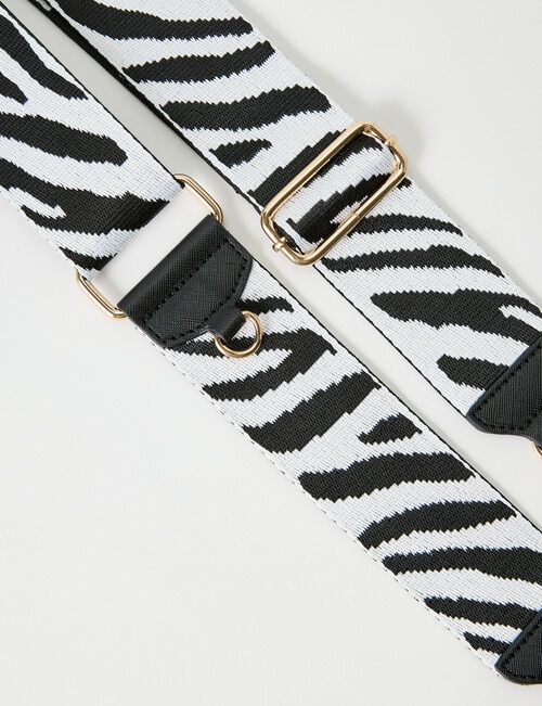 Whistle Accessories Zebra Mix It Up Bag Strap, Black & White product photo View 03 L