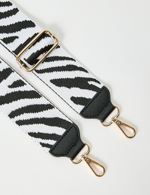 Whistle Accessories Zebra Mix It Up Bag Strap, Black & White product photo View 04 L
