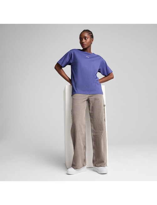 Puma Essential Puma Logo Relaxed Tee, Blue Crystal product photo View 05 L