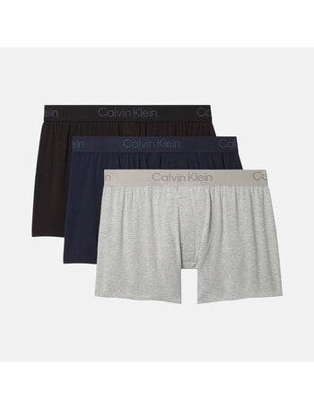 Calvin Klein Ultrasoft Modal Knit Boxer, 3-Pack, Black, Shoreline & Grey product photo