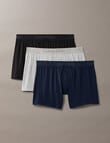 Calvin Klein Ultrasoft Modal Knit Boxer, 3-Pack, Black, Shoreline & Grey product photo View 07 S