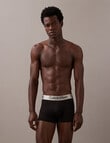 Calvin Klein Brushed Micro Trunk, 3-Pack, Black & Black Logo Waistbands product photo View 02 S