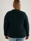Studio Curve Fluffy Side Split Sweater, Forest product photo View 02 S