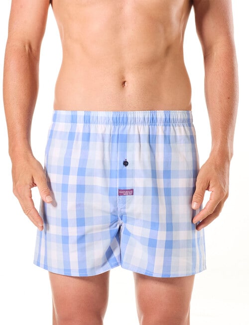 Mitch Dowd Check Cotton Boxer Short, 5-Pack, Blue product photo View 02 L