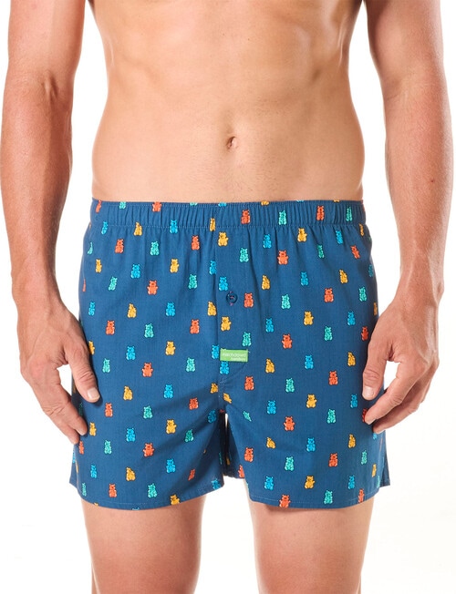 Mitch Dowd Candy Bear Cotton Boxer Shorts, Blue product photo