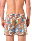 Mitch Dowd Dawgs & Kittens Cotton Boxer Shorts, Brown product photo View 02 S