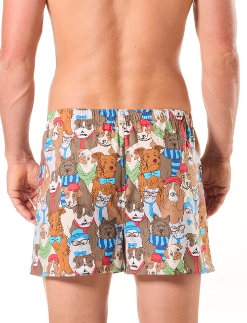 Mitch Dowd Dawgs & Kittens Cotton Boxer Shorts, Brown product photo View 02 L