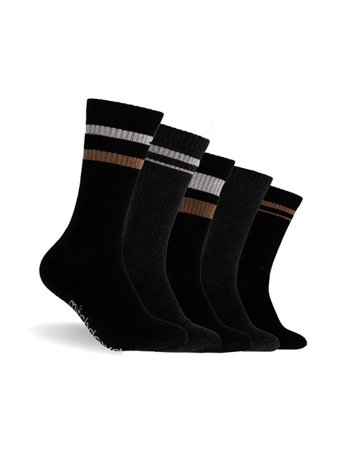 Mitch Dowd Men's Sport Crew Socks, 5-Pack, Black, Assorted product photo