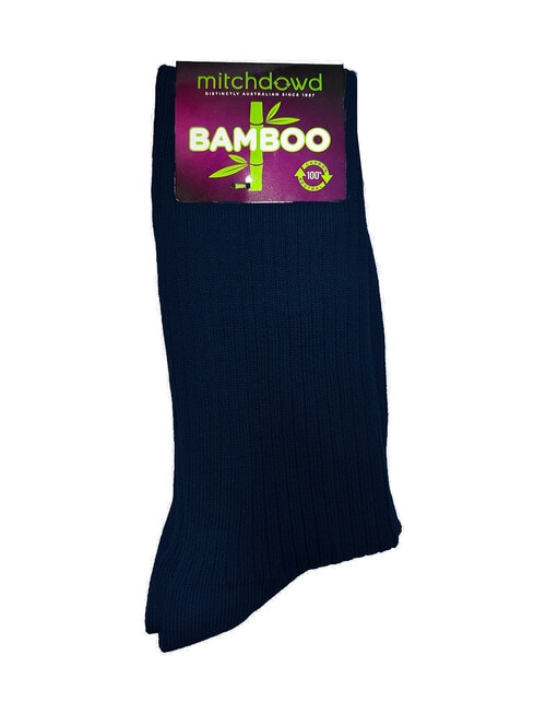 Mitch Dowd Men's Bamboo Rib Crew Socks, 2-Pack, Navy product photo View 02 L