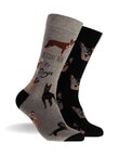 Mitch Dowd Men's Dogs Bamboo Crew Socks, 2-Pack, Black product photo