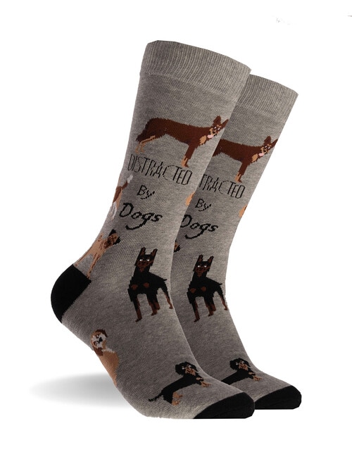 Mitch Dowd Men's Dogs Bamboo Crew Socks, 2-Pack, Black product photo View 02 L