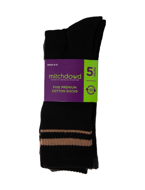 Mitch Dowd Men's Sport Crew Socks, 5-Pack, Black, Assorted product photo View 07 L