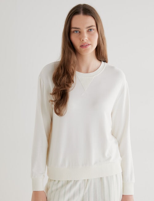 Mineral Sleep Soft Lounge Sweater, Cream product photo